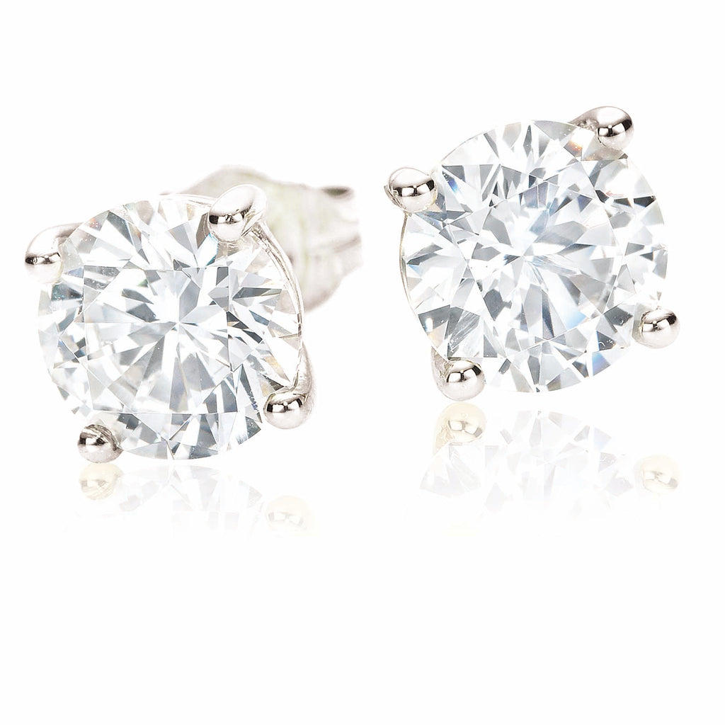 Leslie's 14k CZ Stud White Gold Earrings - Pyramid Studios