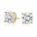 HUSH 9ct Yellow Gold Round Brilliant Cut with 3 CARAT tw of Diamond Simulants  Stud Earrings