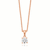 HUSH 9ct Rose Gold Round Brilliant Cut with 1/2 CARAT of Diamond Simulants Pendant