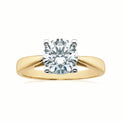 HUSH 9ct Two Tone Gold Round Brilliant Cut with 1 1/2 CARAT of Diamond Simulants Ring