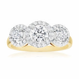 HUSH 9ct Yellow Gold Round Brilliant Cut with 1.25 CARAT tw of Diamond Simulants Ring