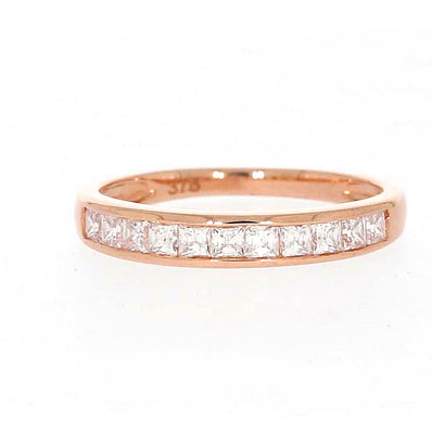 HUSH 9ct Rose Gold Princess Cut with 1/2 CARAT tw of Diamond Simulants Ring