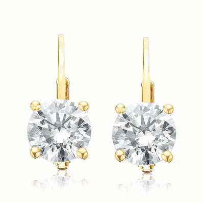 HUSH 9ct Yellow Gold 2 carat tw of Diamond Simulants Drop Earrings