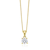 HUSH 9ct Yellow Gold Round Brilliant Cut with 1 CARAT of Diamond Simulants Pendant