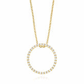 HUSH 9ct Yellow Gold Round Brilliant Cut with 1 CARAT tw of Diamond Simulants Pendant