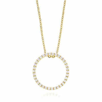 HUSH 9ct Yellow Gold Round Brilliant Cut with 1 CARAT tw of Diamond Simulants Pendant