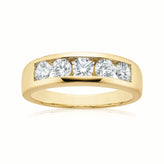 HUSH 9ct Yellow Gold Round Brilliant Cut with 1 CARAT tw of Diamond Simulants Ring