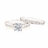 HUSH 9ct White Gold Round Brilliant Cut with 1.25 CARAT tw of Diamond Simulants Ring