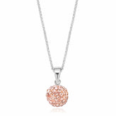 Eclipse Sterling Silver Ball Necklace Made with Austrian Crystals Pendant