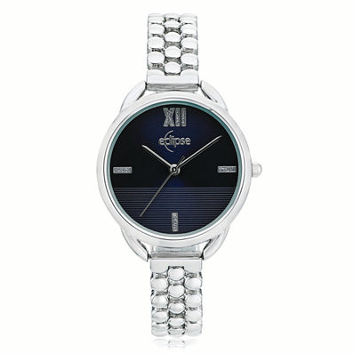 Eclipse 35mm Silver Tone Blue Dial Watch