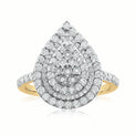 9ct Two Tone Gold Round Brilliant Cut with 1 CARAT tw of Diamonds Ring