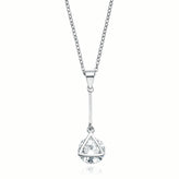 Sterling Silver 45cm Cubic Zirconia Drop Necklace
