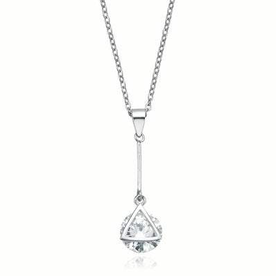 Sterling Silver 45cm Cubic Zirconia Drop Necklace