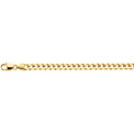 18ct Yellow Gold 23cm Diamond Cut Curb Chain Bracelet