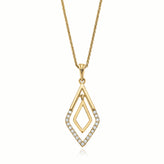 9ct Yellow Gold Cubic Zirconia Diamond Drop Pendant