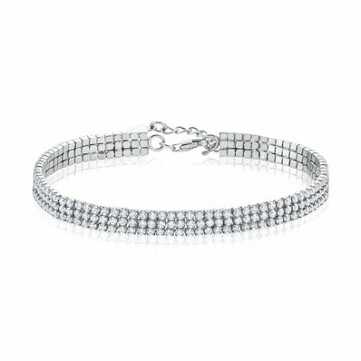 Sterling Silver 19cm Cubic Zirconia Bracelet