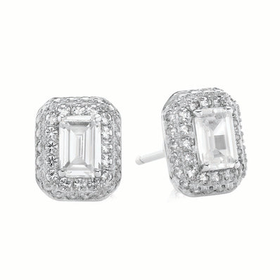 Sterling Silver Cubic Zirconia Stud Earrings