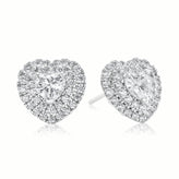 Sterling SilverCubic Zirconia Heart  Stud Earrings