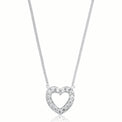 Sterling Silver Round Cubic Zirconia Heart Pendant