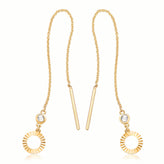 9ct Yellow Gold Diamond Set Threader Earrings