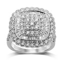 9ct White Gold Round Brillant & Baguette Cut with 1.60 CARAT tw of Diamonds Ring