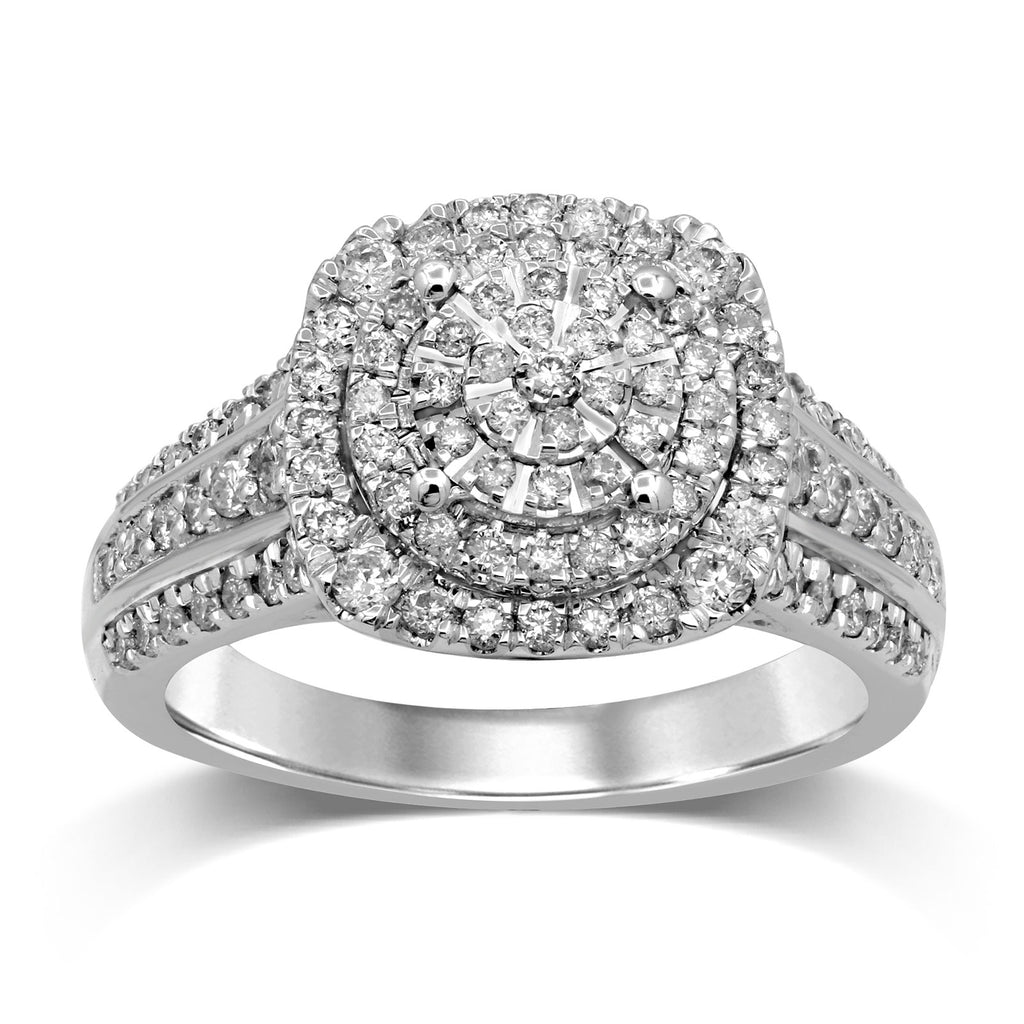9ct White Gold Round Brilliant Cut with 3/4 CARAT tw of Diamonds Ring