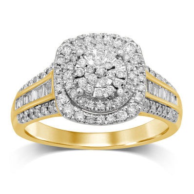 9ct Yellow Gold Round Brilliant Cut with 3/4 CARAT tw of Diamonds Ring