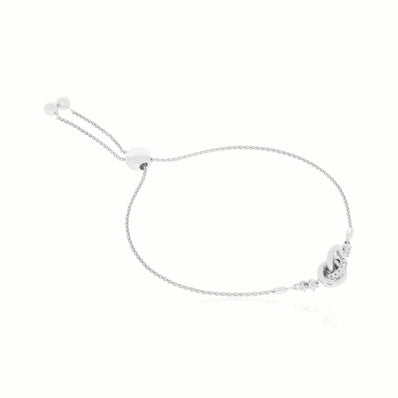 Sterling Silver Round Brilliant Cut 0.15 CARAT tw of Diamonds Knot Bolo Bracelet