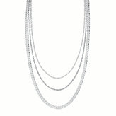 Sterling Silver  40cm Triple Strand Necklace