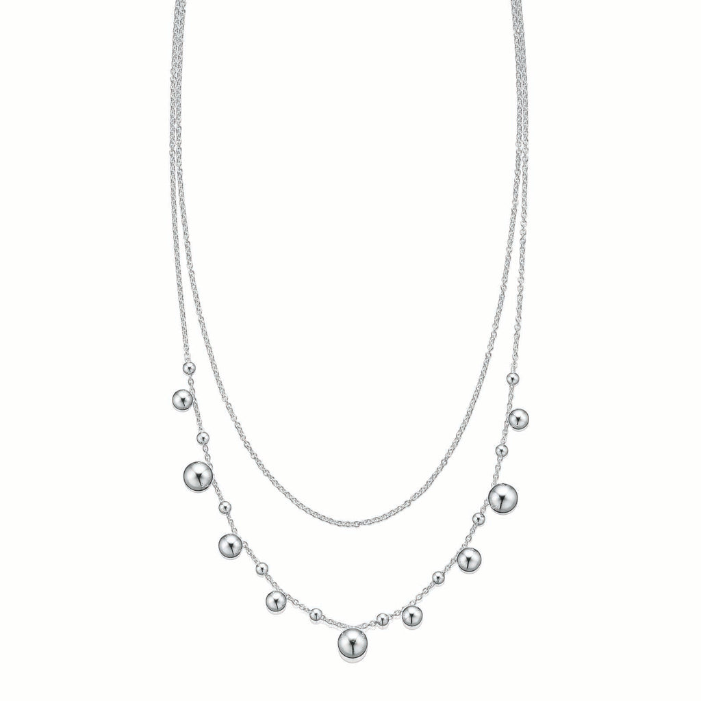 Sterling Silver  Layered Ball Necklace