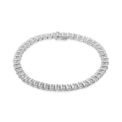 Sterling Silver Round Brilliant Cut 1 Carat tw of Diamonds Bracelet