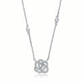 Sterling Silver  Cubic Zirconia Flower Necklace