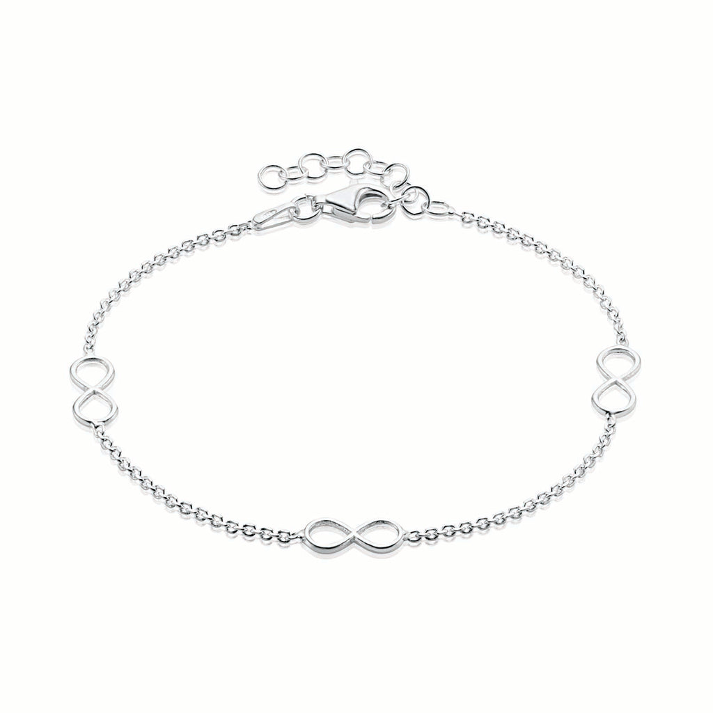 Sterling Silver 16-19cm Infinity Bracelet – Zamels