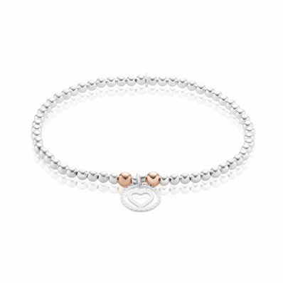 Sterling Silver & Rose Gold Plated  Heart Bracelet