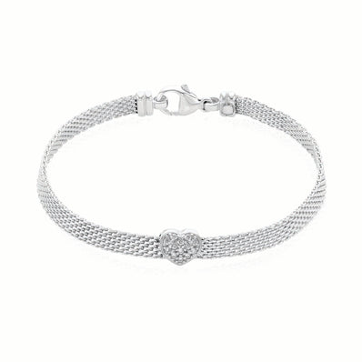 Sterling Silver Cubic Zirconia 19cm Bracelet