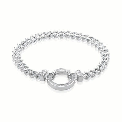 Sterling Silver 19.5cm White Cubic Zirconia Bracelet