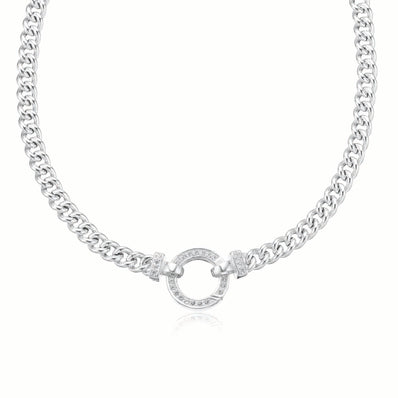Sterling Silver 45cm White Cubic Zirconia Necklace