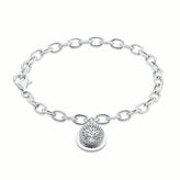 Sterling Silver  Cubic Zirconia 19cm Tree of Life Bracelet