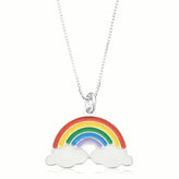 Sterling Silver Enamel Rainbow Kids Necklace
