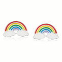 Sterling Silver Enamel Rainbow Kids Stud Earrings