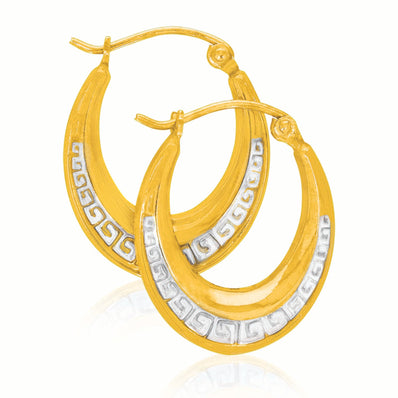 9ct Yellow Gold & Silver-filled16 mm  Hoop Earrings