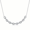 Sterling Silver  Cubic Zirconia 50cm Necklace