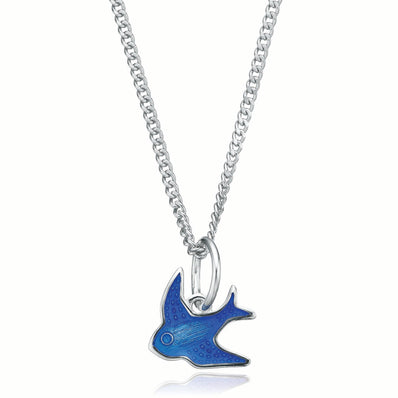 Sterling Silver Blue Bird Kids Pendant