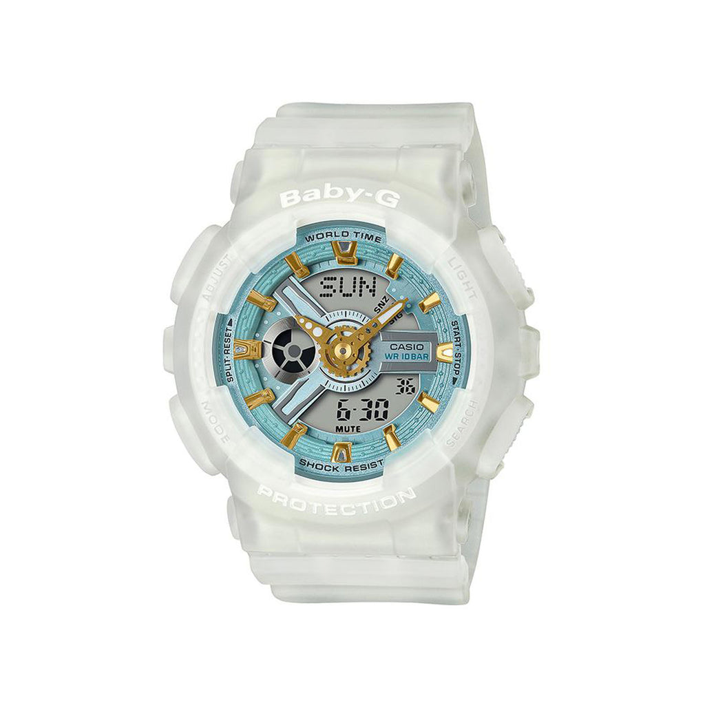 Baby-G BA110SC-7A Sea Glass Series White Resin 100WR Shock Resistant Watch