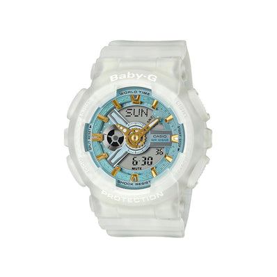 Baby-G BA110SC-7A Sea Glass Series White Resin 100WR Shock Resistant Watch