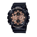Casio G-Shock GA140GB-1A2 Black Resin Rose Gold Dial 200WR Shock Resistant Watch