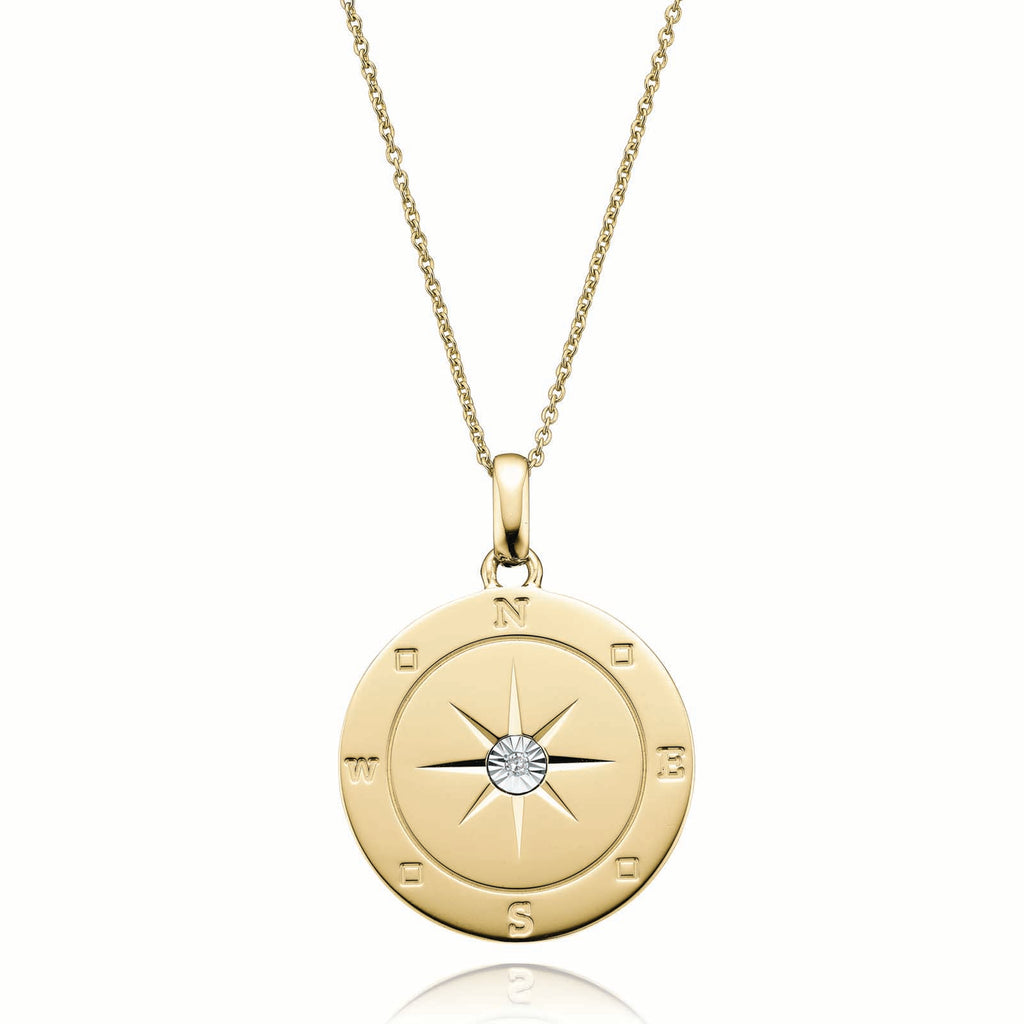 14k Gold + Diamond Sunburst Compass Pendant – Cape Cod Jewelers