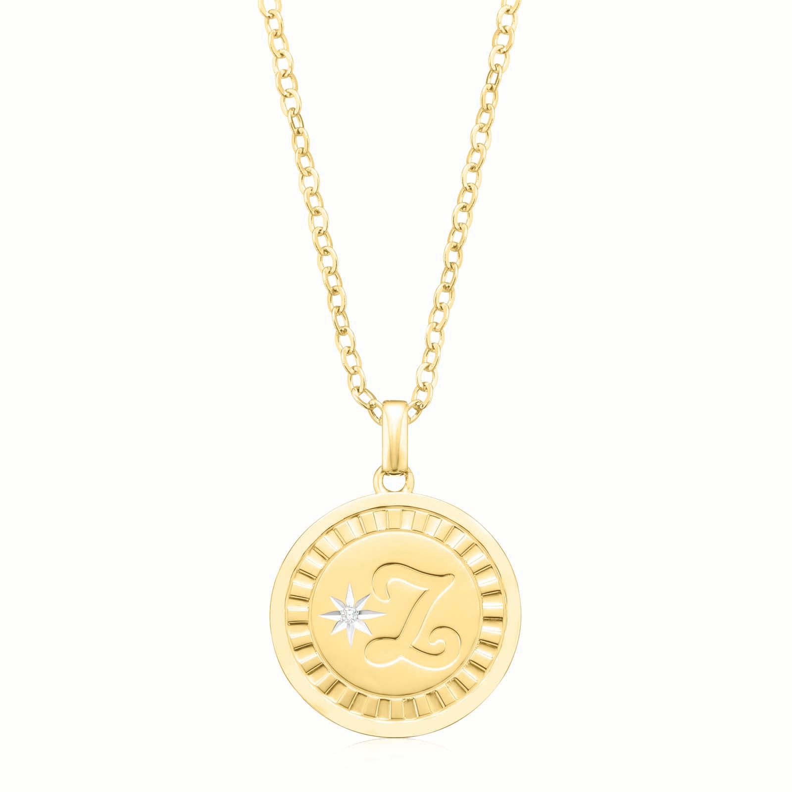 9ct Yellow Gold Diamond Set Initials Pendant