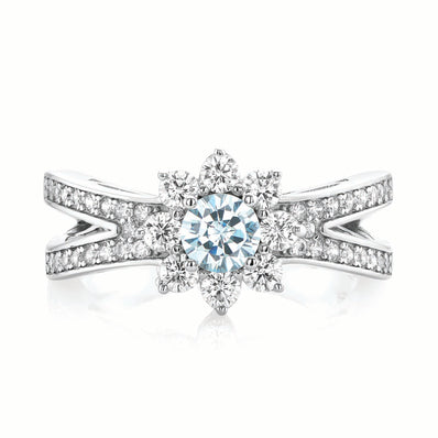 Sterling Silver Light Blue Cubic Zirconia Ring