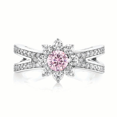 Sterling Silver Pink Cubic Zirconia Ring